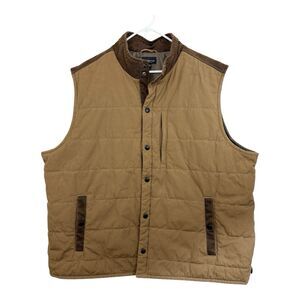 Jeremiah American Legacy Vest Men Sz XXXL Snap Quilted Brown Canvas Outdoor